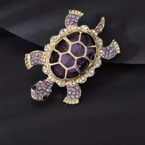 Purple and Gold Turtle Brooch